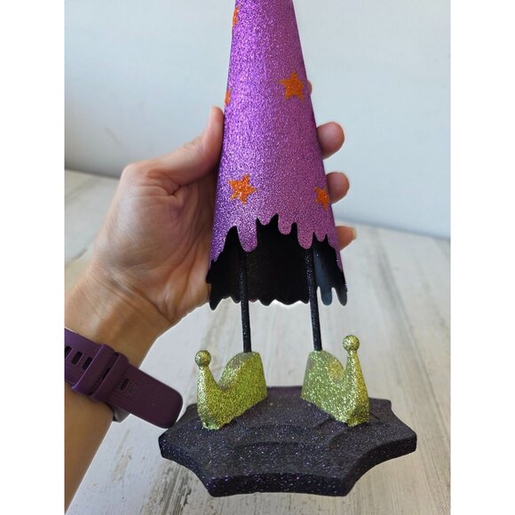 Pier 1 glitter cat witch Halloween metal statue figurine - Picture 9 of 9